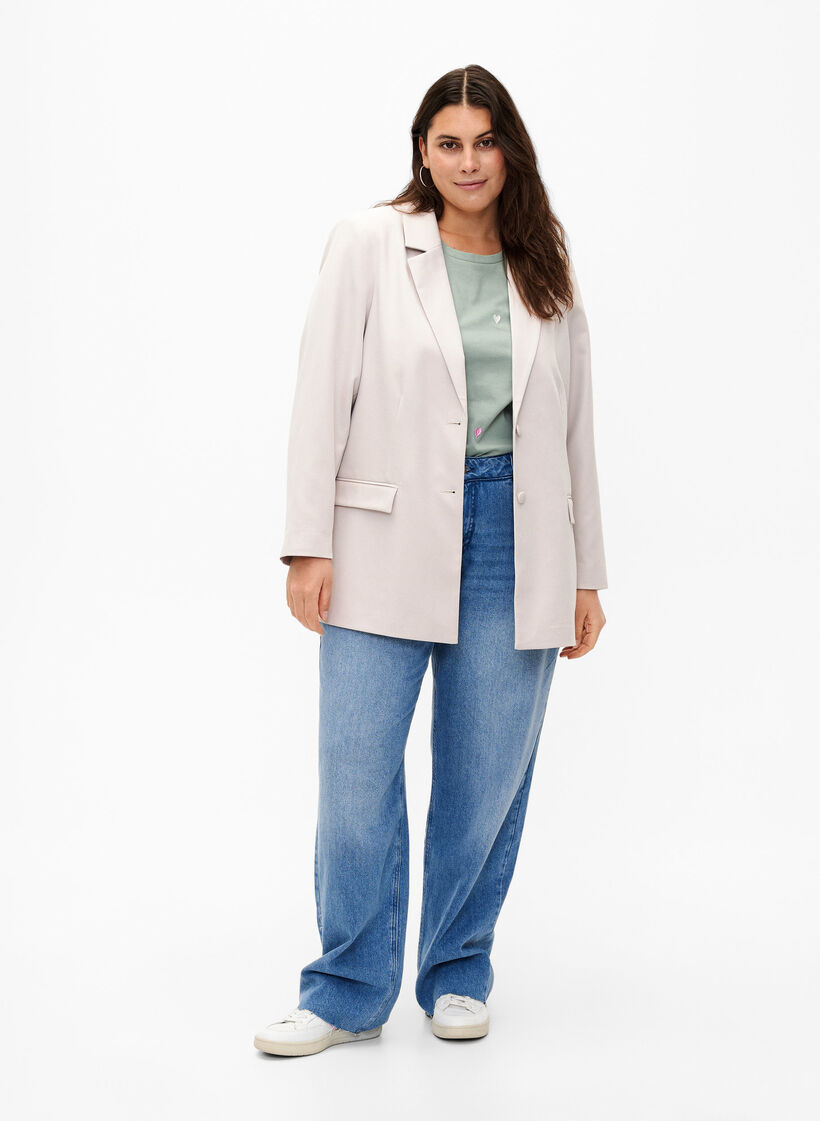 Classic blazer with button fastening, Pumice Stone, Model image number 2