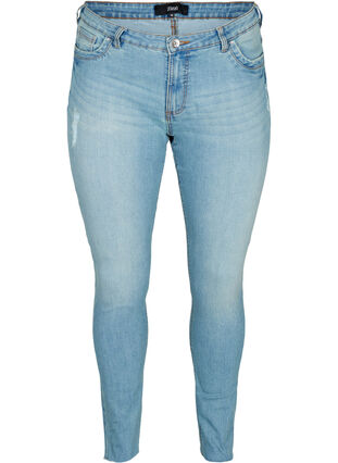 Extra slim fit Sanna jeans with wear, Light blue denim, Packshot image number 0