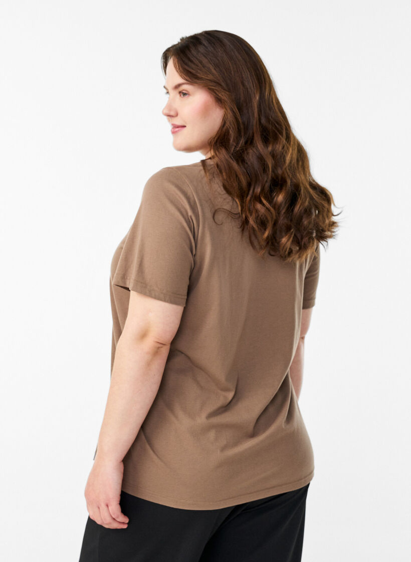 FLASH - T-shirt with print, Brown, Model image number 2