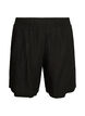 High-waisted linen and viscose shorts, Black, Packshot image number 0