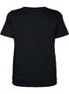 Cotton t-shirt with sequins, Black W. Be free, Packshot image number 1