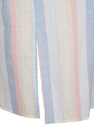 Long shirt in cotton blend with linen, Multi Color Stripe, Packshot image number 3