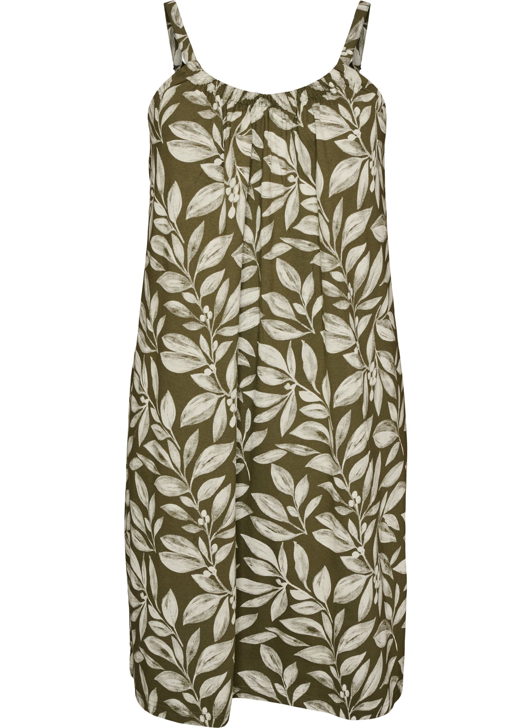 Knee-length strap dress in organic cotton
