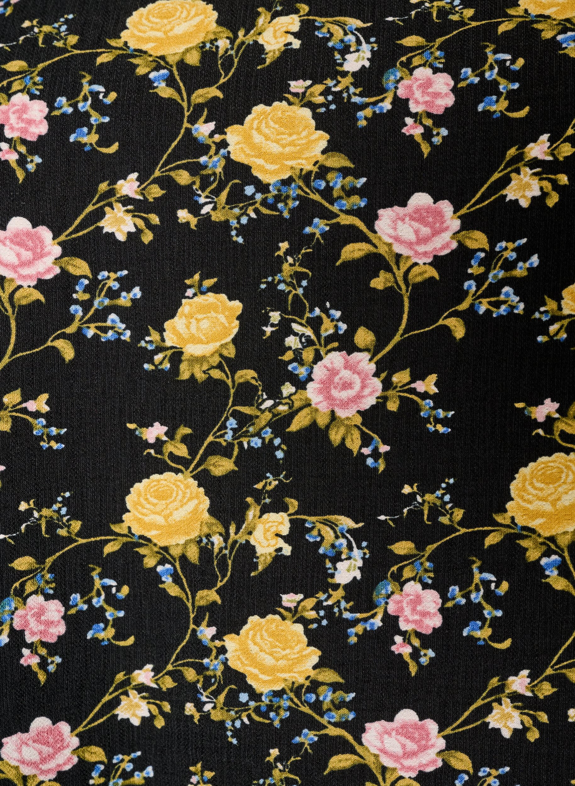 ZizzifashionPatterned viscose blouse with 3/4-sleeves, Black, Packshot image number 2