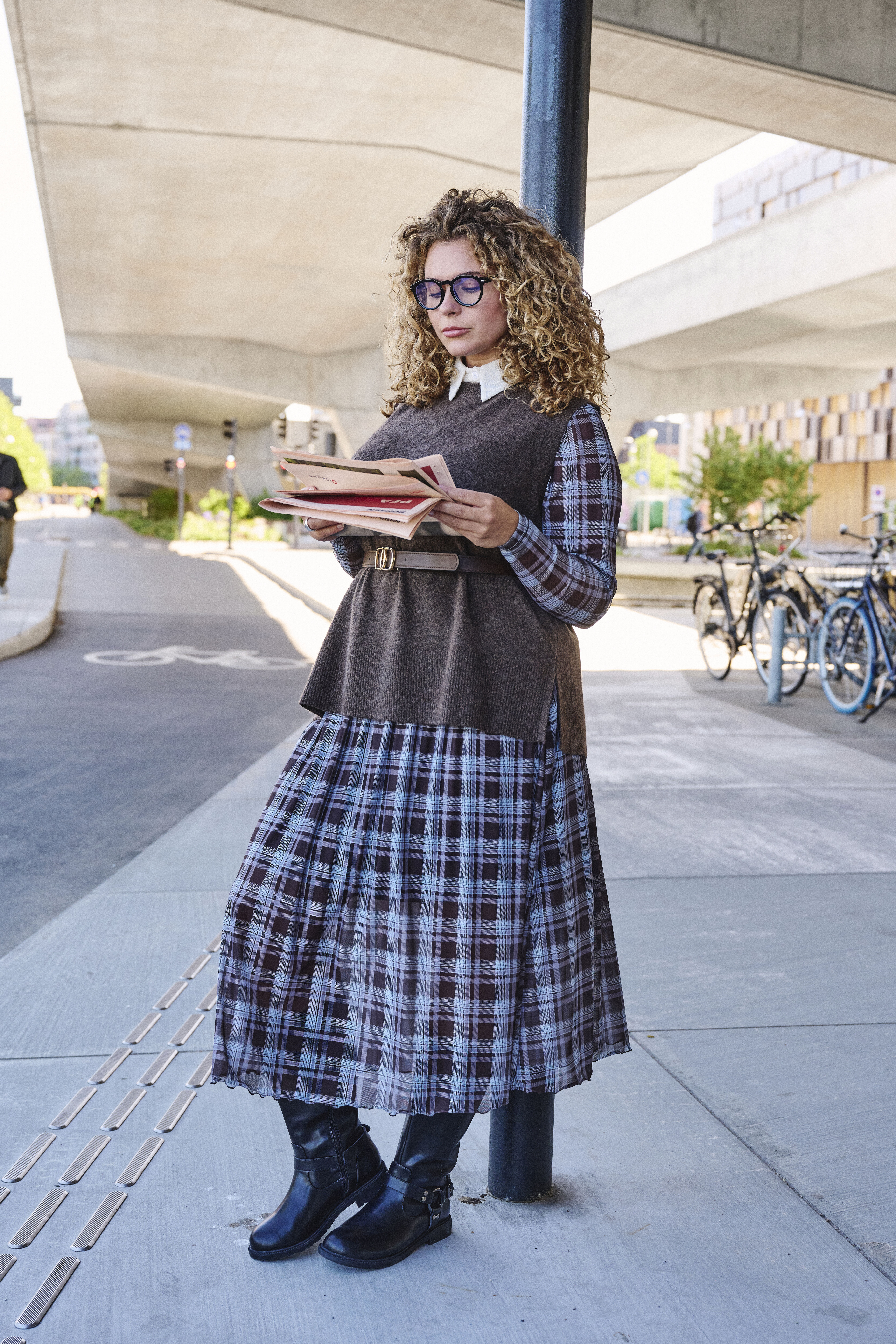 ZizzifashionElegant layering in checks, , Model
