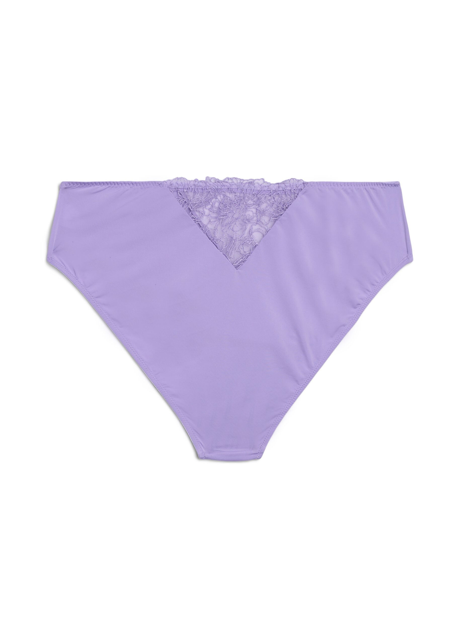Zizzifashion Tai panties in microfibre with lace details, Purple, Packshot image number 1