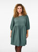 FLASH - Short dress with texture and 3/4 sleeves, Balsam Green, Model image number 0