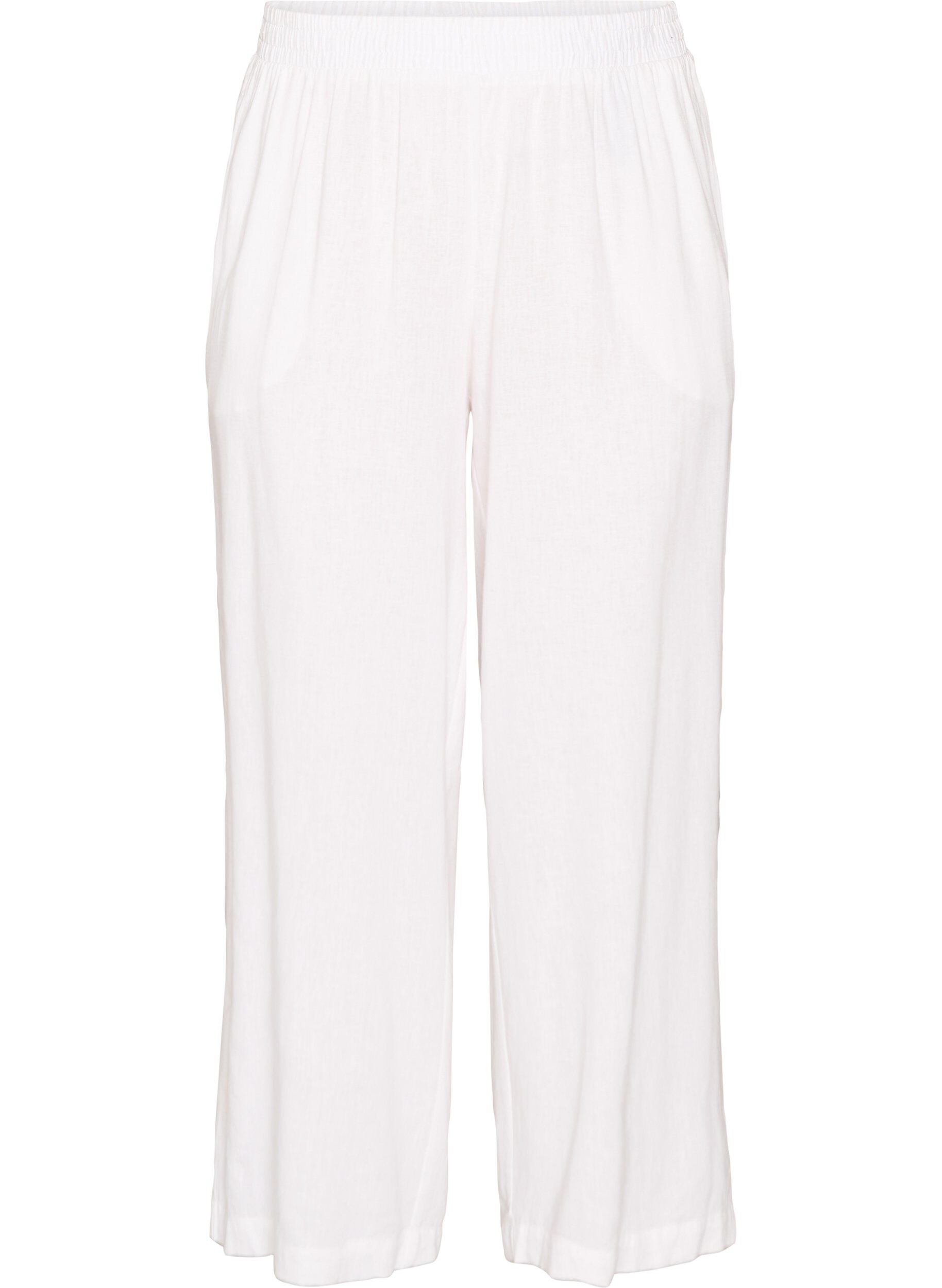 Zizzifashion Wide-leg linen and viscose trousers, White, Packshot image number 0