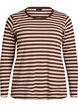 Striped blouse with long sleeves, Brown, Packshot image number 0