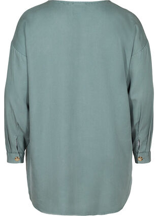 V-neck lyocell shirt, Balsam Green, Packshot image number 1