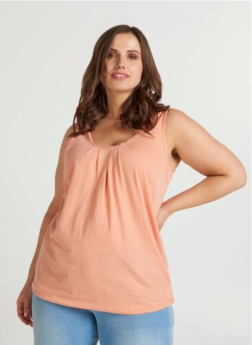 Top with lace trim, Shrimp, Model image number 0