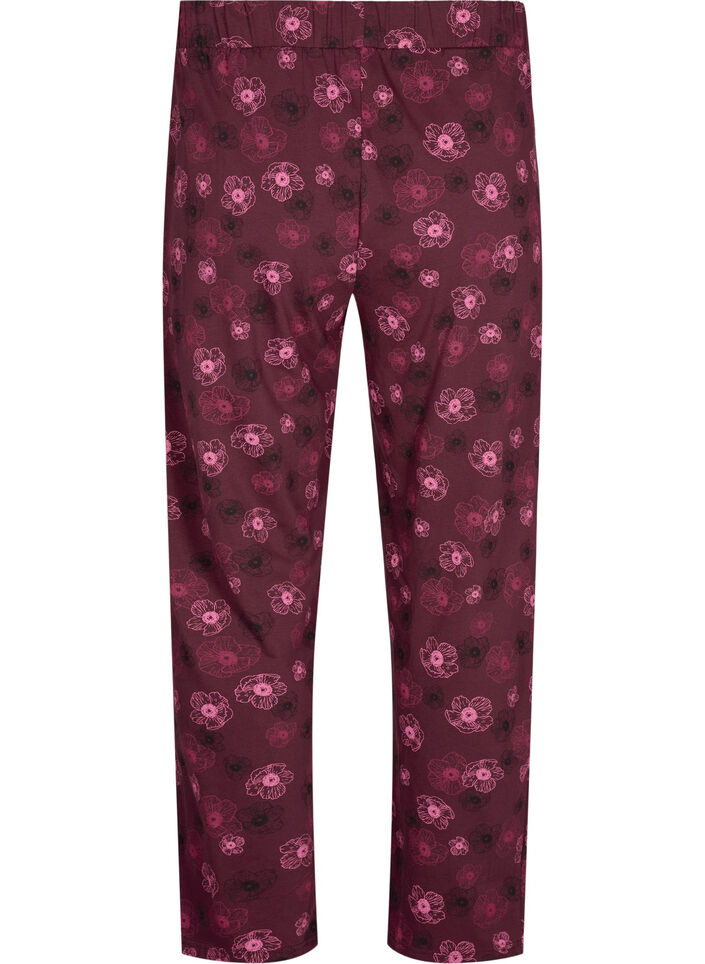 Cotton pyjamas pants with print, Dark Bordeaux, Packshot image number 1