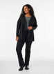 Open cardigan in textured jersey, Black, Model image number 1