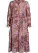 Midi dress with paisley print and elastic waist, Purple, Packshot image number 0