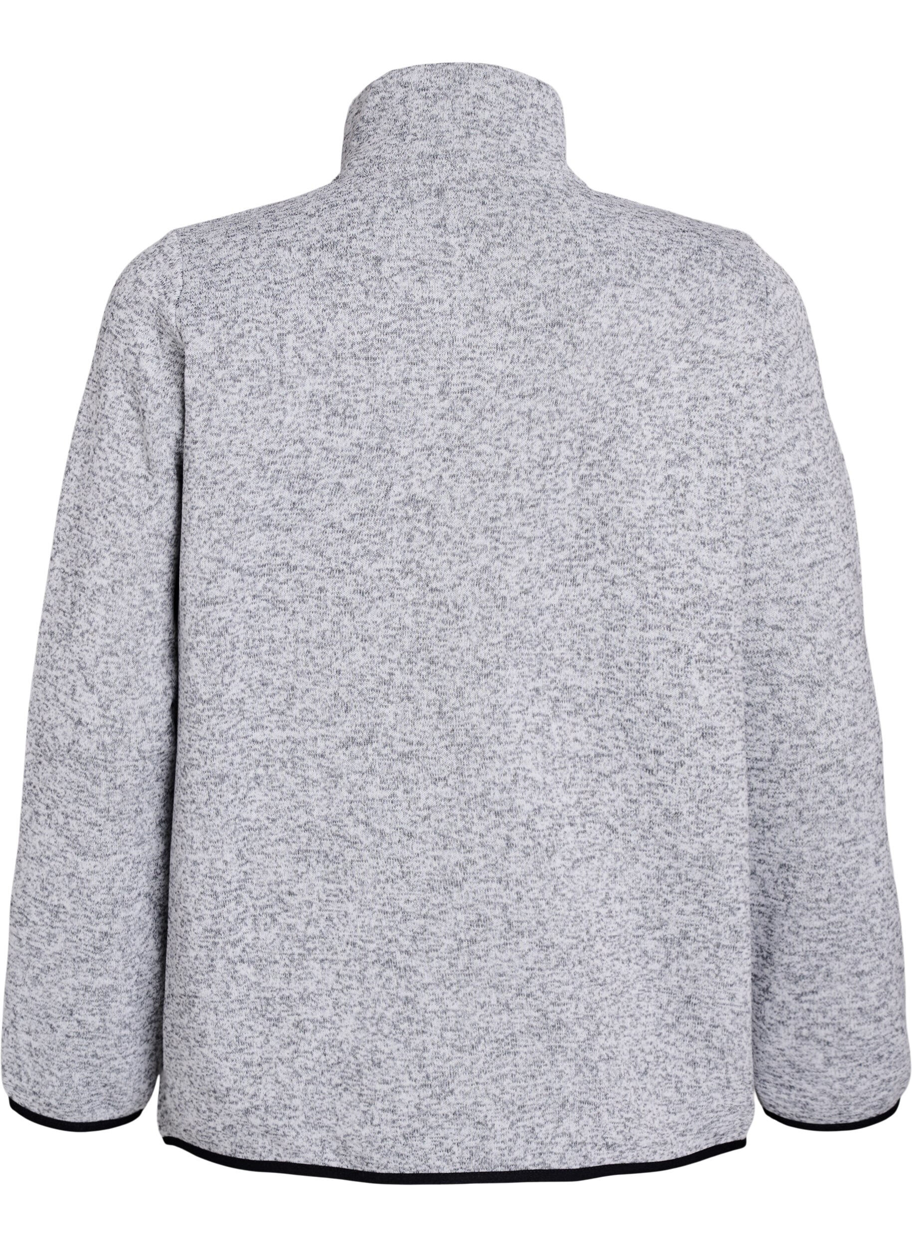 Zizzifashion Jersey cardigan with a high collar and zip, Grey, Packshot image number 1
