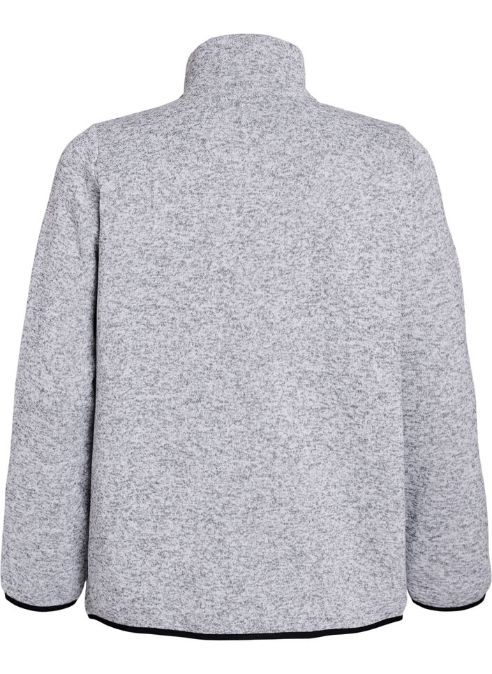 Jersey cardigan with a high collar and zip, Grey, Packshot image number 1