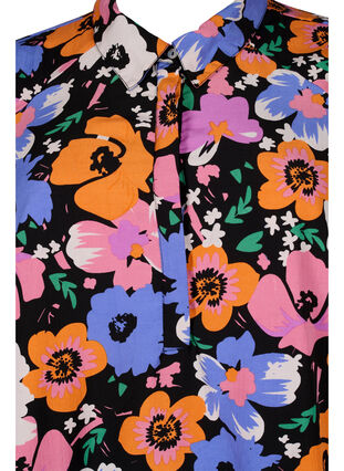Floral tunic with 3/4 sleeves, Vibrant Flower AOP, Packshot image number 2