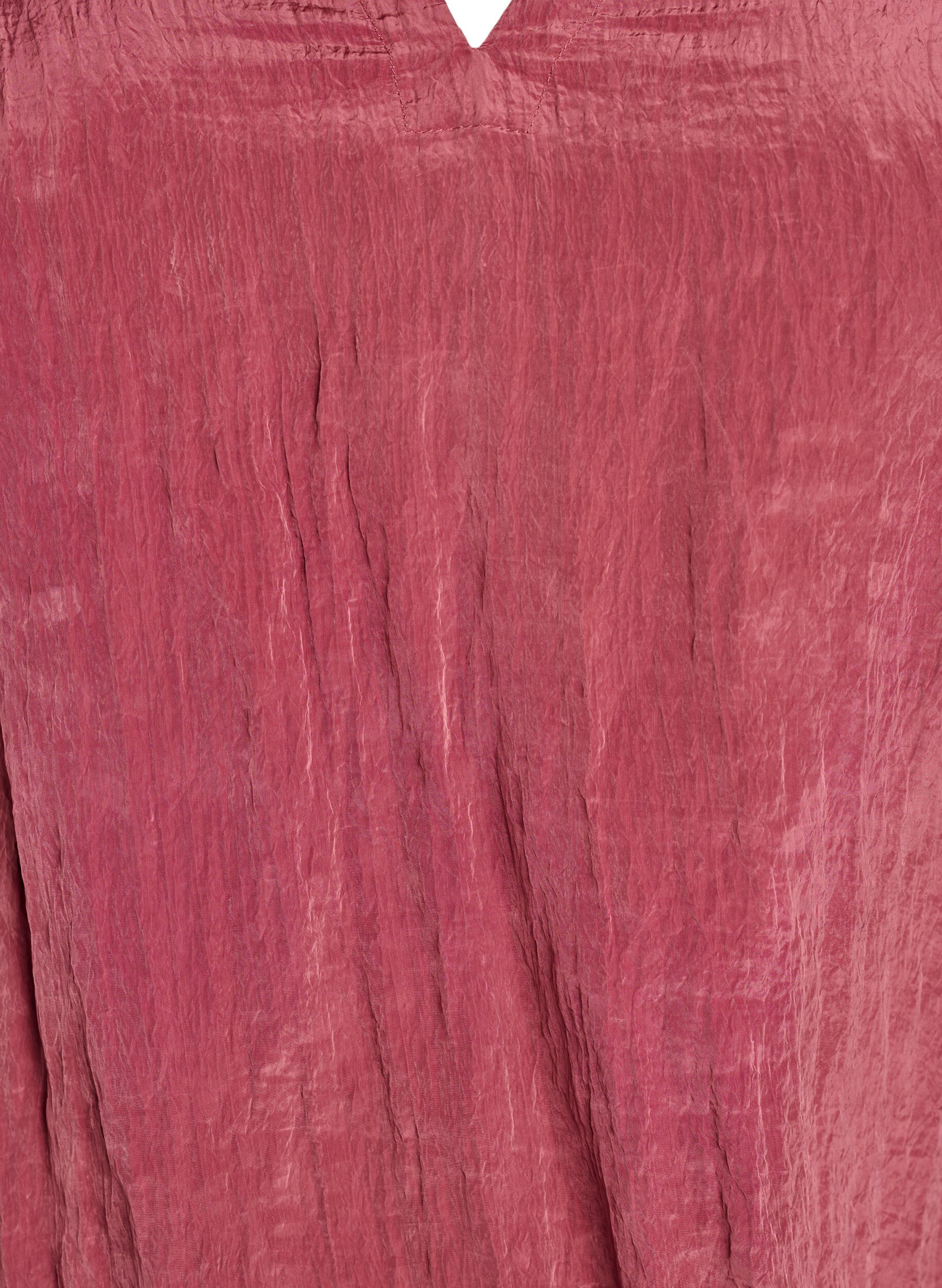 Zizzifashion Blouse with V-neck and crinkled texture, Rose, Packshot image number 2