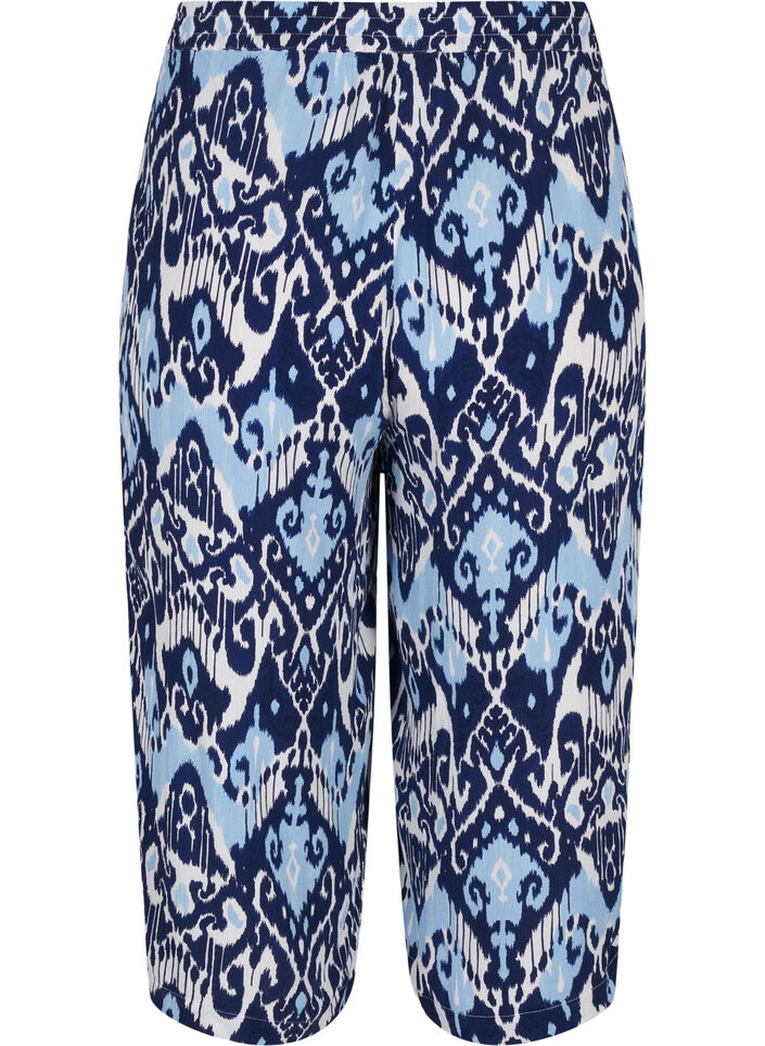 Viscose culotte trousers with print, Blue Ethnic AOP, Packshot image number 1