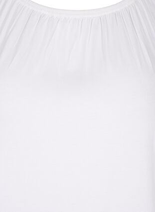 Short-sleeved viscose t-shirt with elastic, Bright White, Packshot image number 2