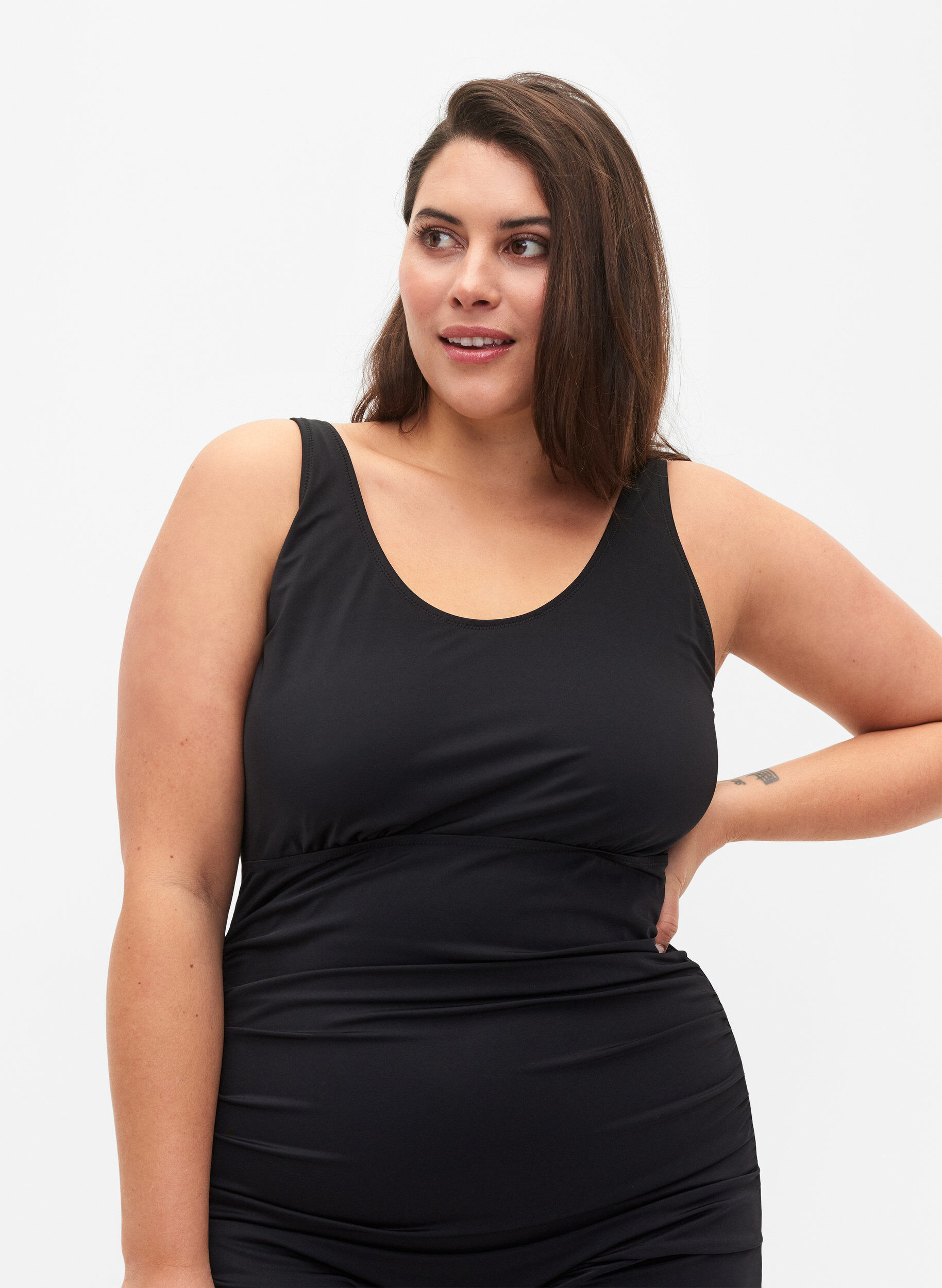 Zizzifashion Swimsuit with legs, Black, Model image number 2