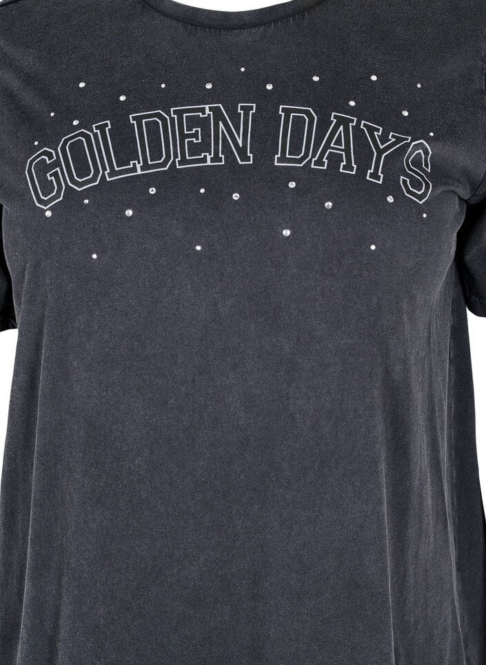 T-shirt in organic cotton with graphic print, Grey, Packshot image number 2