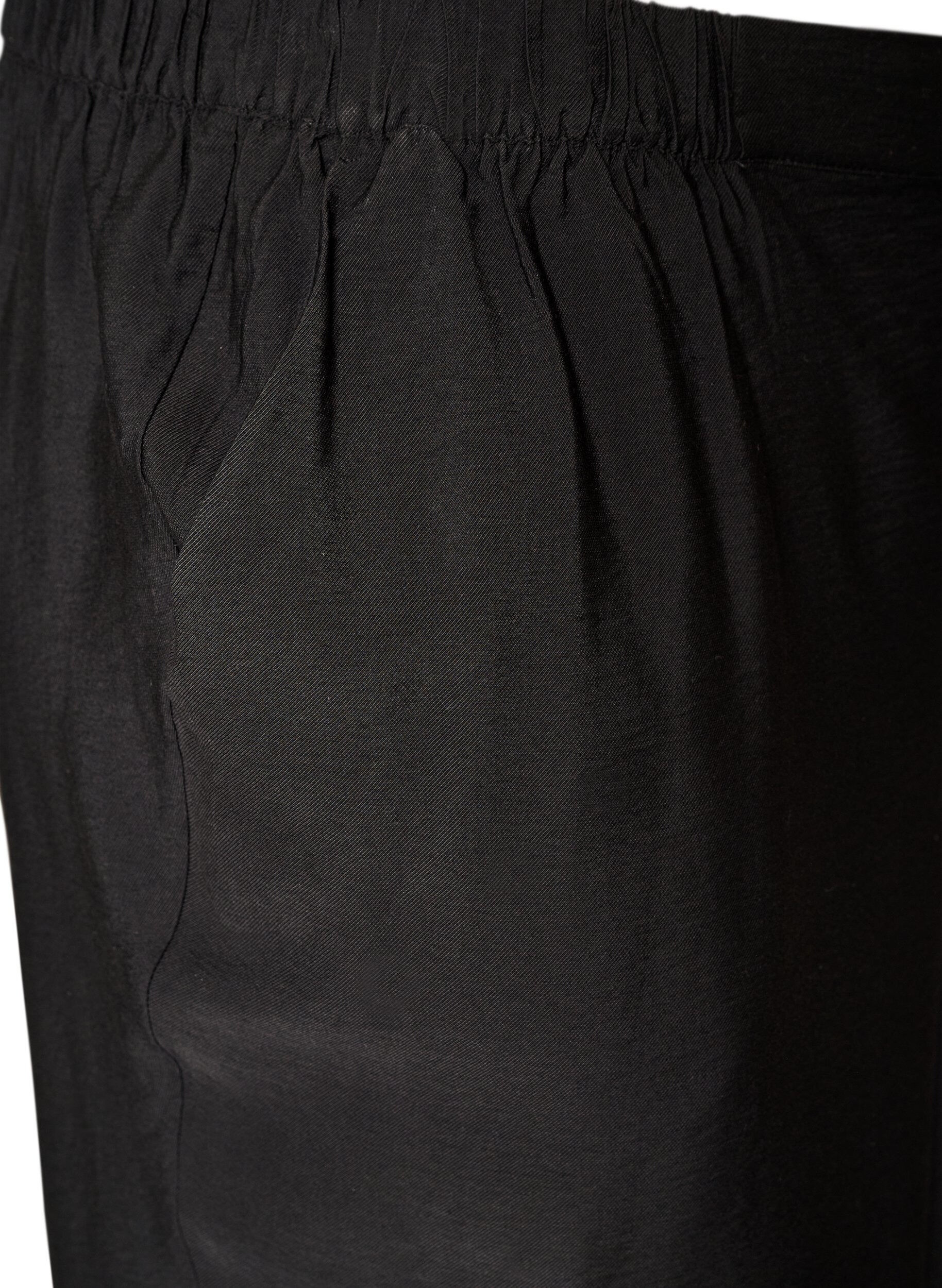 Zizzifashion Viscose trousers with an elasticated waist and straight legs, Black, Packshot image number 2