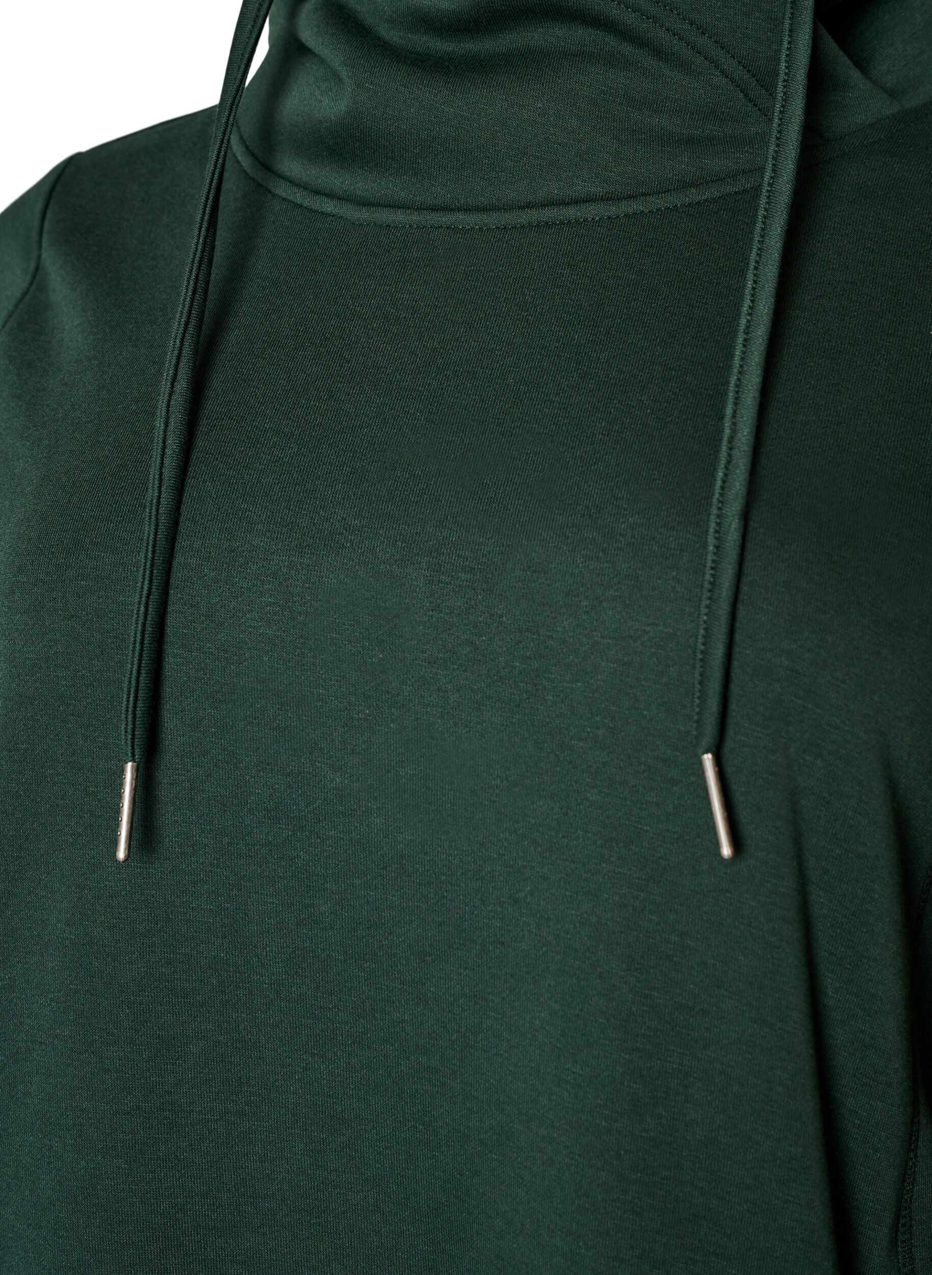 Zizzifashion Sweatshirt with high collar and pockets, Green, Packshot image number 2