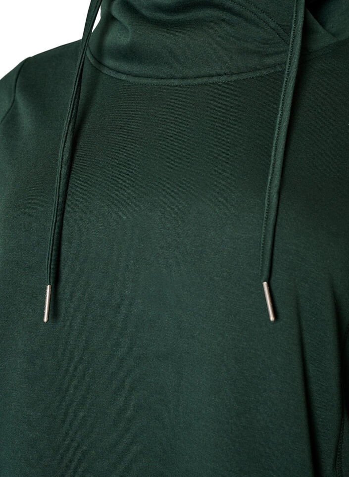 Sweatshirt with high collar and pockets, Green, Packshot image number 2