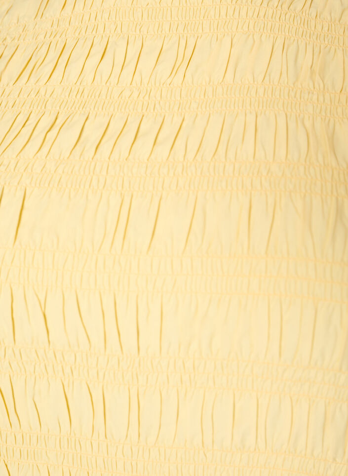 Smock top with boat neck and peplum hem, Yellow, Packshot image number 2