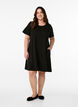 Jersey dress with short sleeves and pockets, Black, Model image number 1