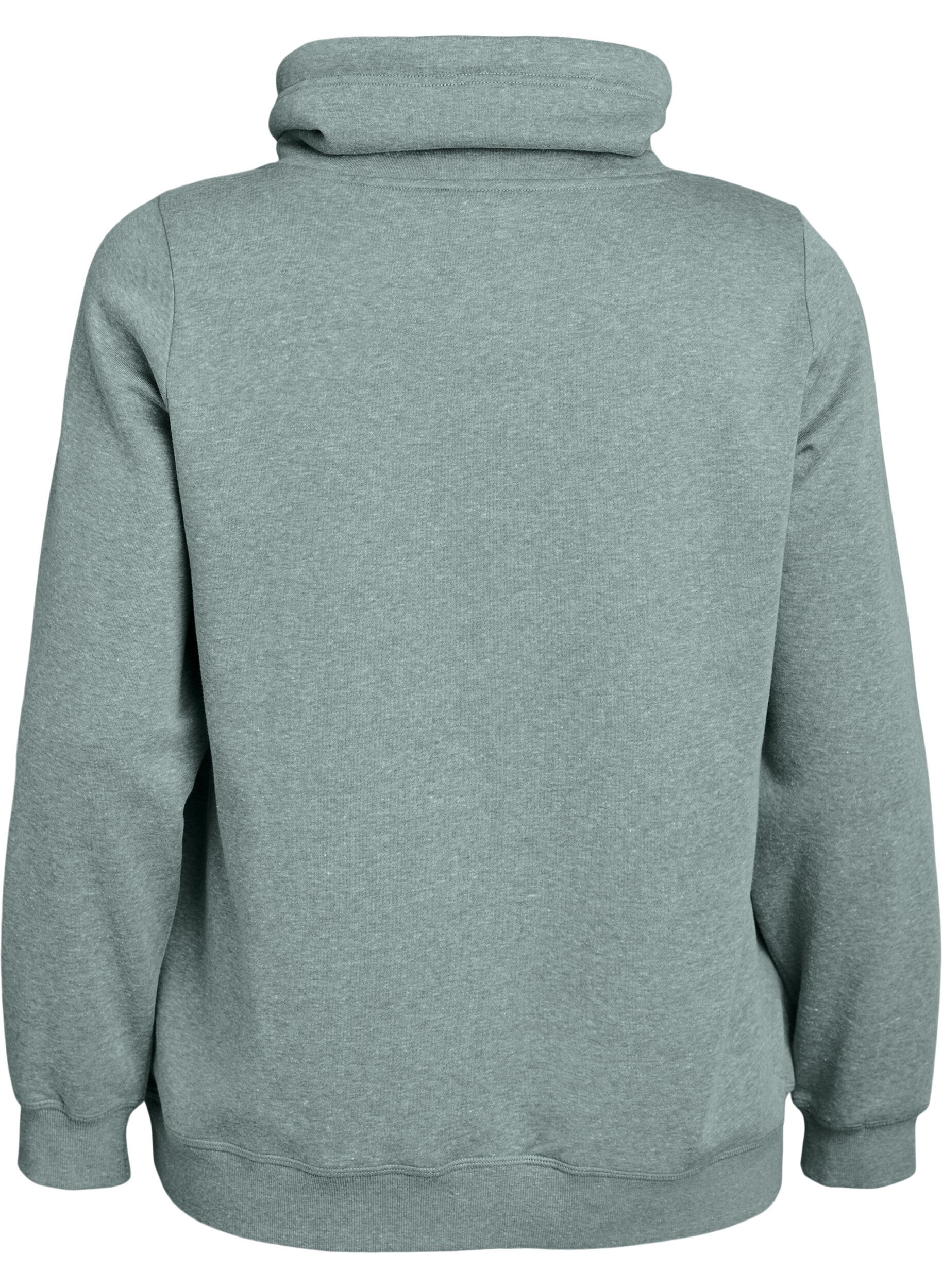 Zizzifashion FLASH - Sweatshirt with high collar and pockets, Green, Packshot image number 1