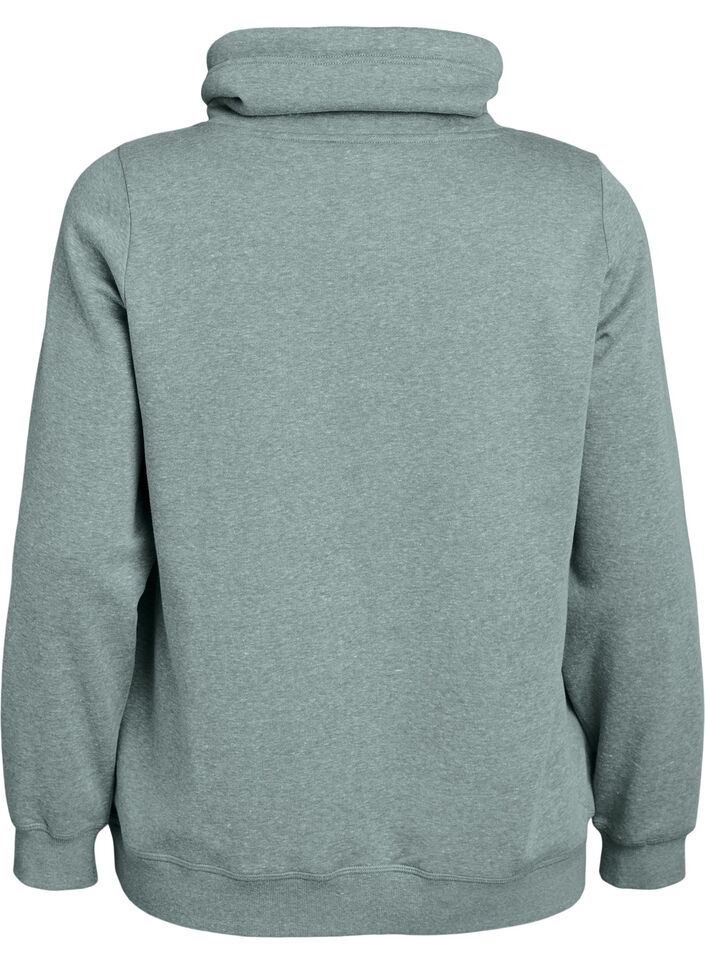FLASH - Sweatshirt with high collar and pockets, Green, Packshot image number 1