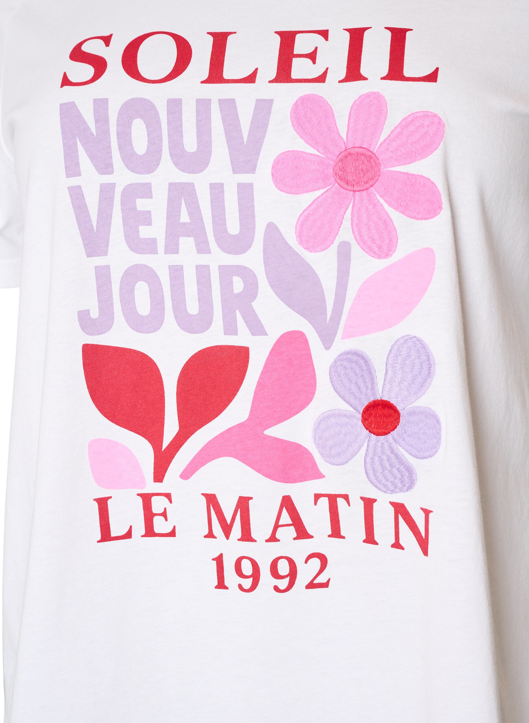 Zizzifashion Cotton T-shirt with print, White, Packshot image number 2