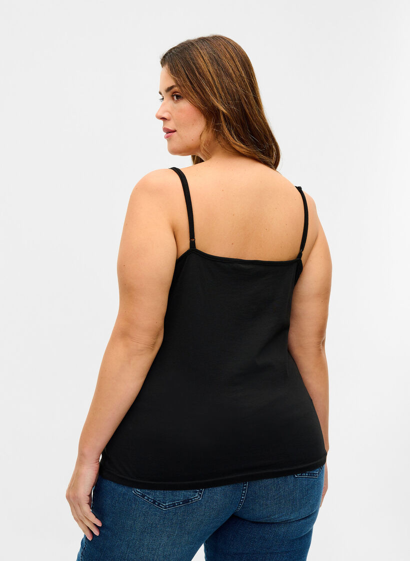 Cotton basic top 2-pack, Black/Navy B, Model image number 2
