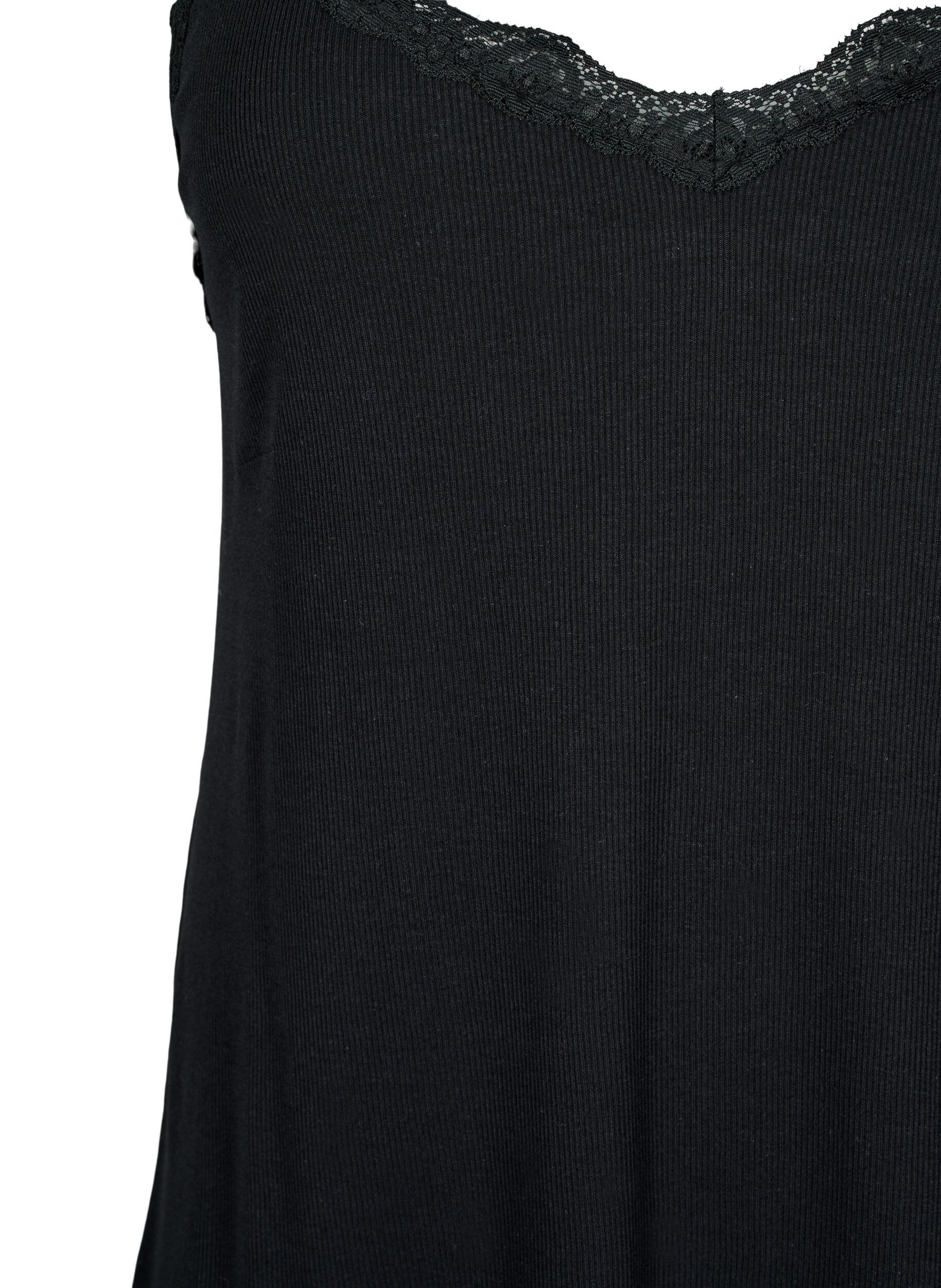 Zizzifashion Nightgown with lace hem, Black, Packshot image number 2