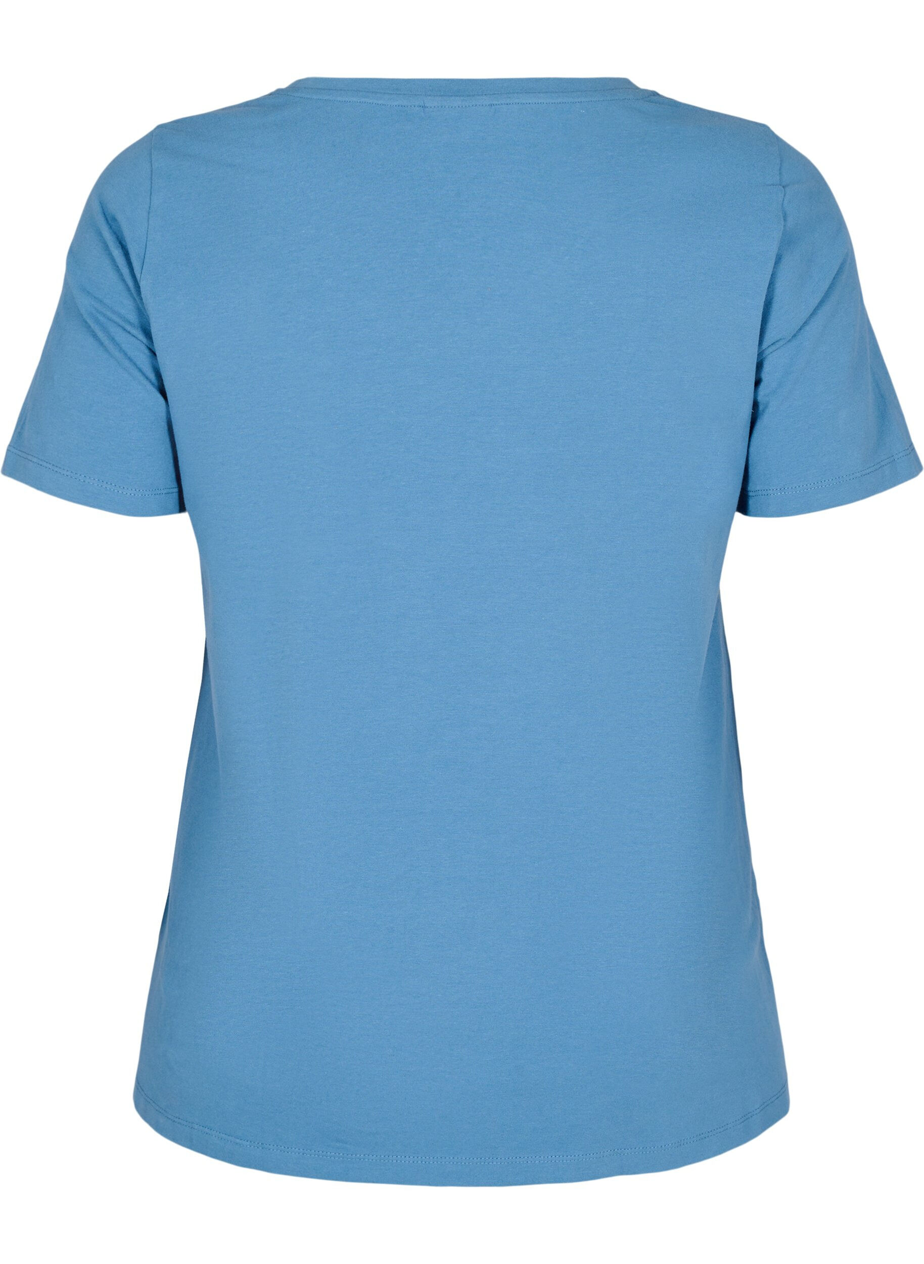 Zizzifashion Basic plain cotton t-shirt, Blue, Packshot image number 1
