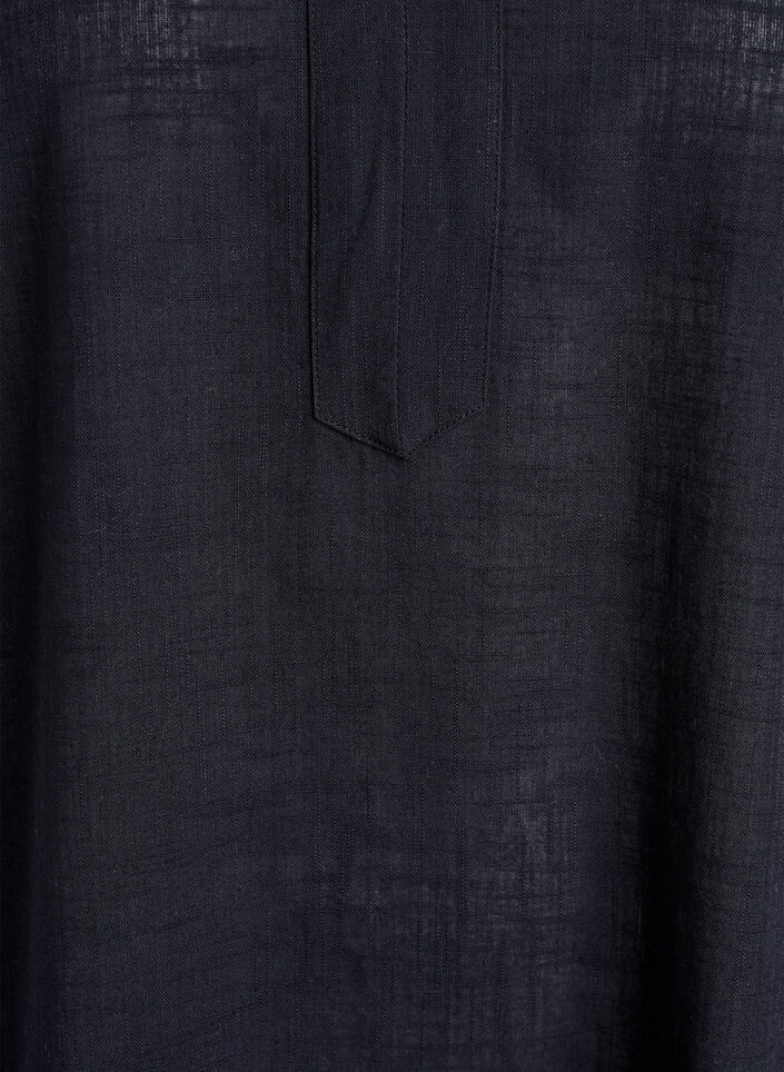 Cotton tunic with a V-neck, Black, Packshot image number 2