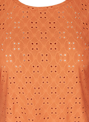 Blouse with Broderie Anglaise and 2/4 Sleeves, Brandied Melon, Packshot image number 2