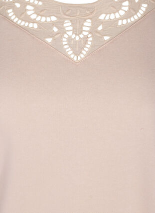 Sweatshirt with lace details, Rose Smoke , Packshot image number 2
