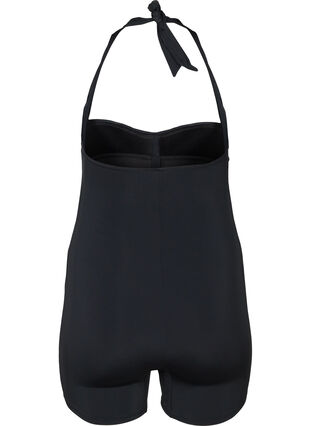 Swimsuit with legs and draping, Black, Packshot image number 1
