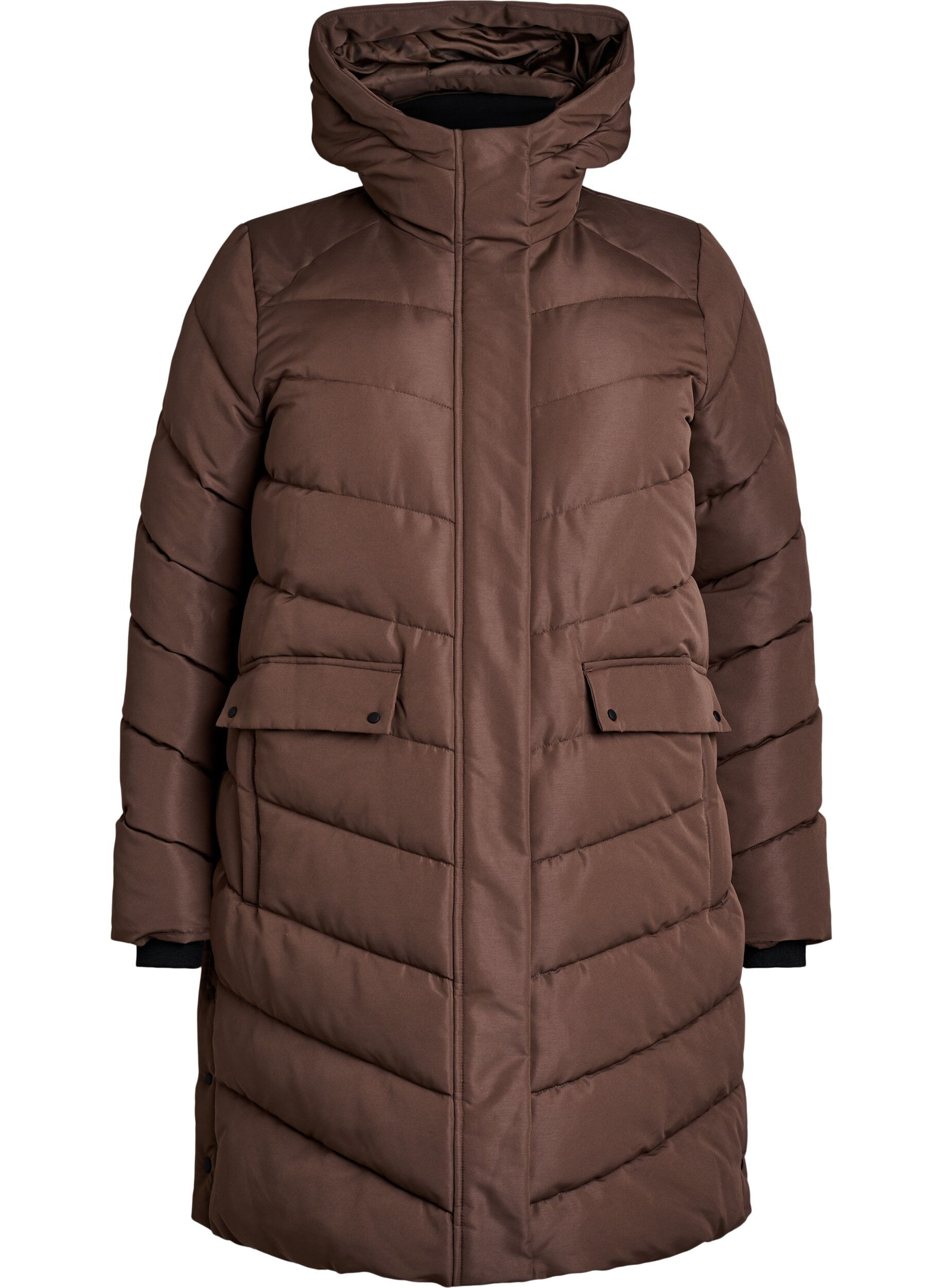 Hooded quilted winter coat