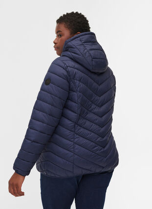 Quilted lightweight jacket with hood and pockets, Navy Blazer as SMS, Model image number 1