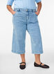 Pinstriped wide-leg culotte jeans, Light Blue, Model image number 2