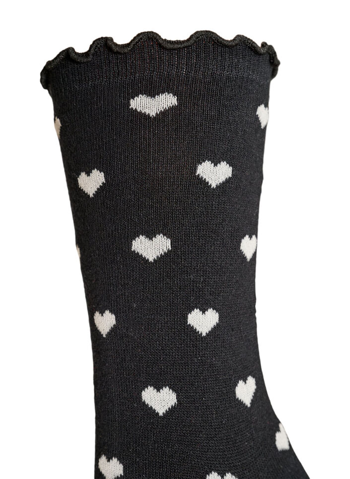 Cotton socks with patterns, Black, Packshot image number 2