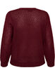 Knitted blouse with a textured openwork pattern, Red, Packshot image number 1