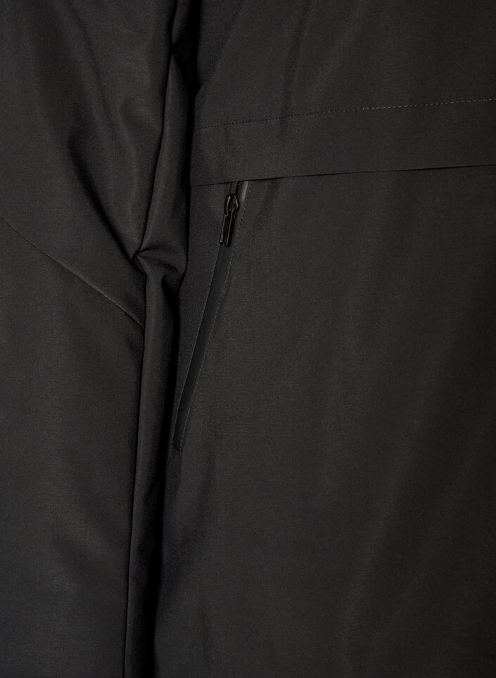 Winter jacket with hood and adjustable waist, Black, Packshot image number 3