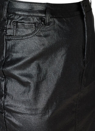 Close-fitting sparkly skirt with a slit, Black w/glitter, Packshot image number 2