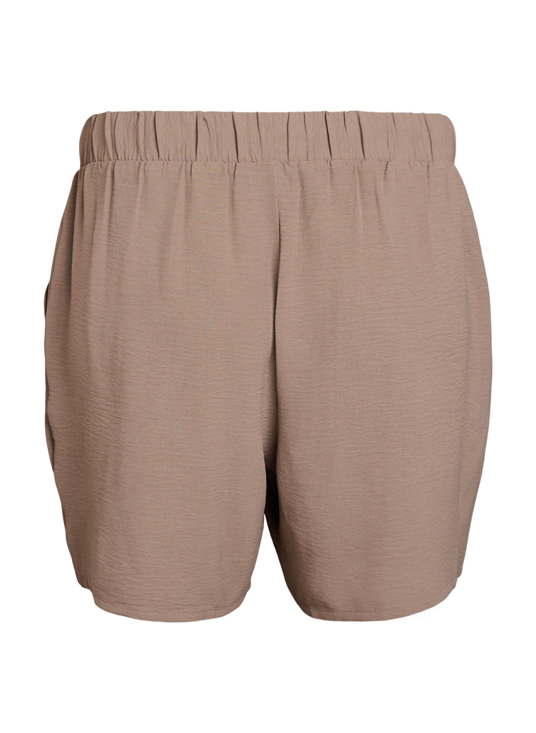 Zizzifashion Shorts with pockets and elastic waistband, Brown, Packshot image number 1
