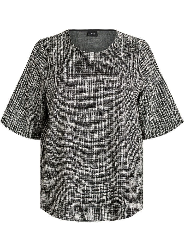 Woven blouse with button detail, Vanilla, Packshot image number 0
